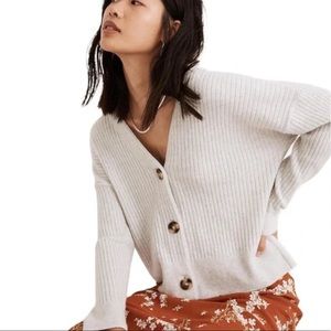 NWT Madewell Cameron Ribbed Cardigan Sweater in Coziest Yarn